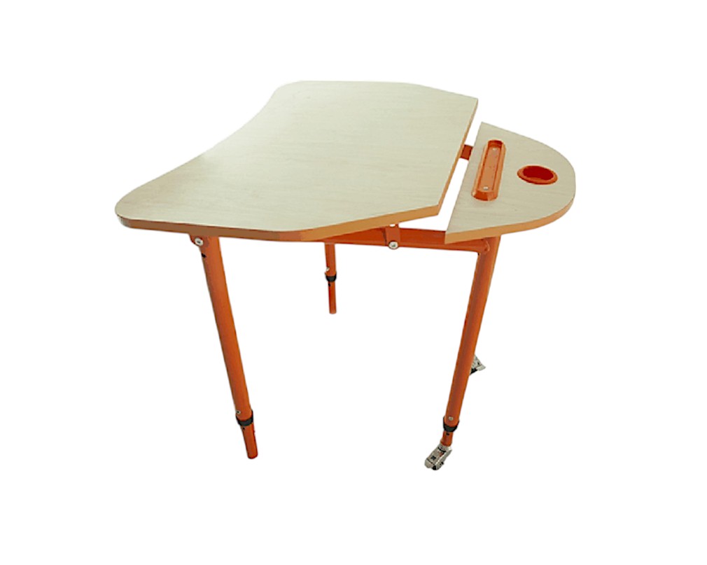 Стіл учнівський 1-місний “Трапеція” №3-6 на круглій трубі РОЗКОМ, розмір 650х650х580-640-640-700-760 мм